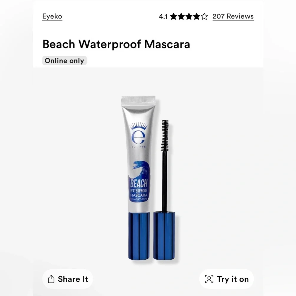 ⭐️NIB⭐️Eyeko~BEACH Waterproof Mascara - Black~Full Size